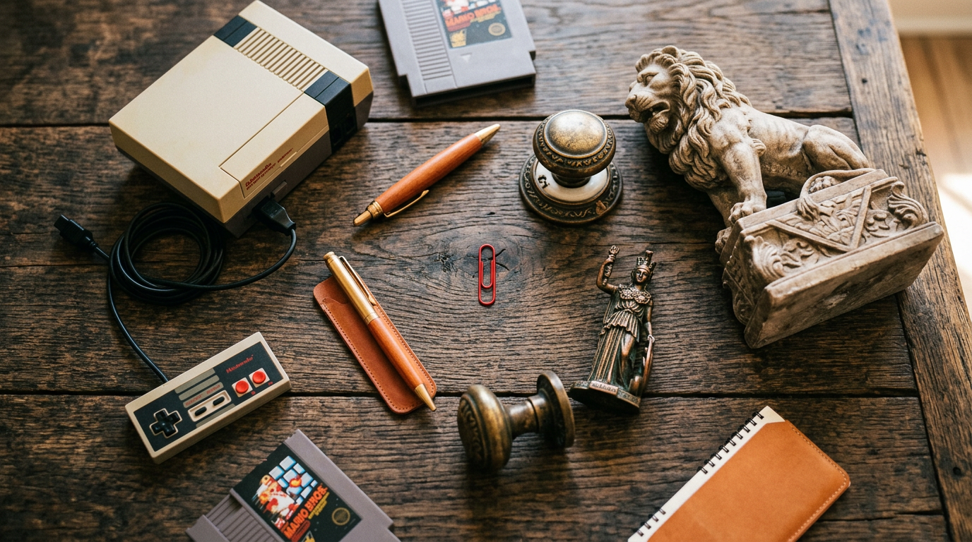 A visual representation of the red paperclip trade-up challenge, showing a progression of items starting from a single paperclip.