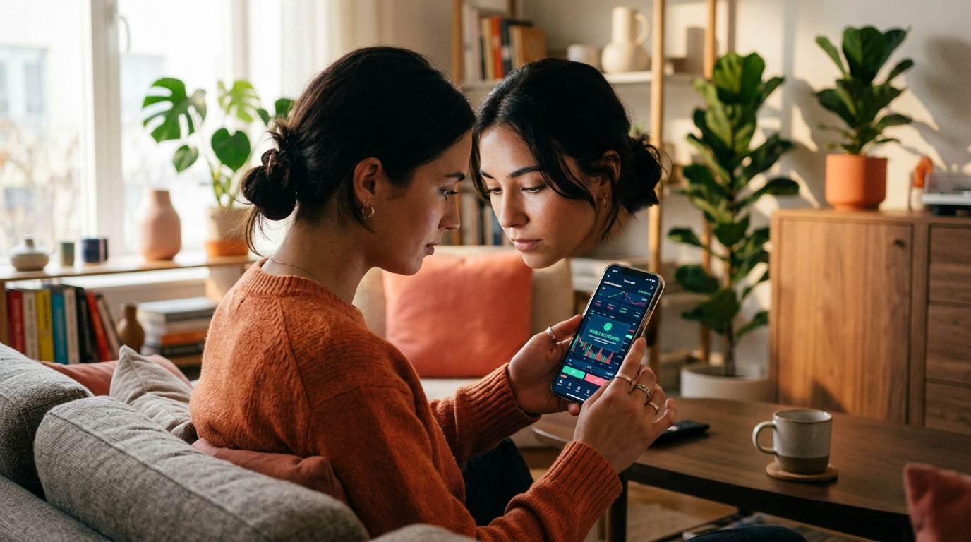 A user on the Flipuz app successfully matching with another trader.
