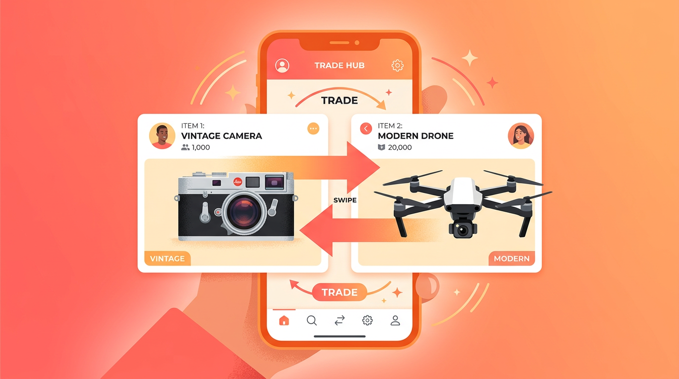 A smartphone screen displaying the interface of an item trading app.