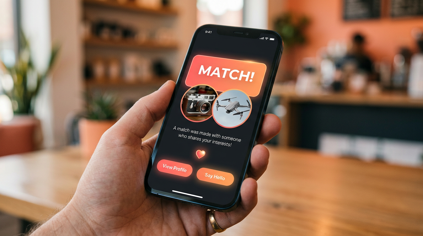 A user gets a successful trade match on the Flipuz app.