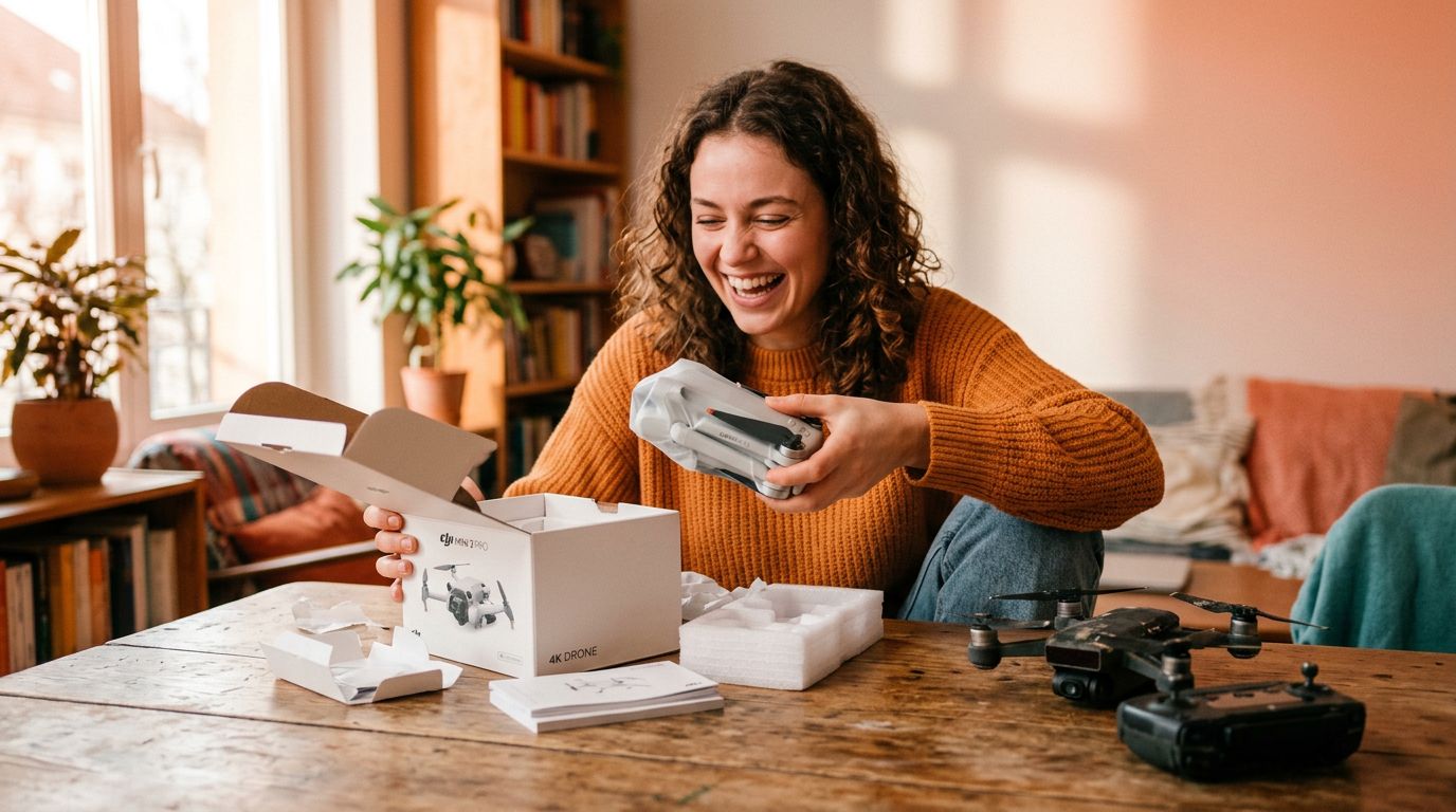 A happy user showing off the new, more valuable item they received from a successful trade on the Flipuz app.