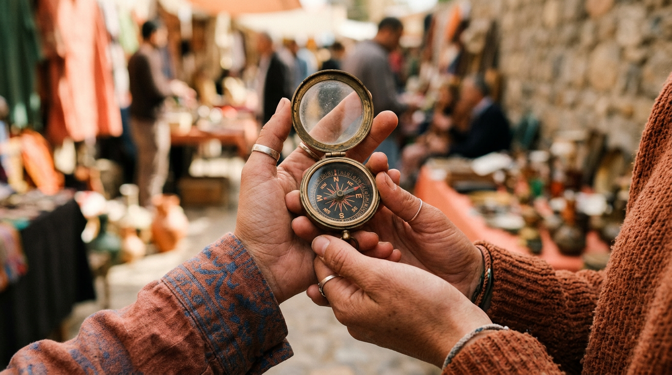 A person's hands holding a small, intriguing item, symbolizing the start of a trade-up challenge.